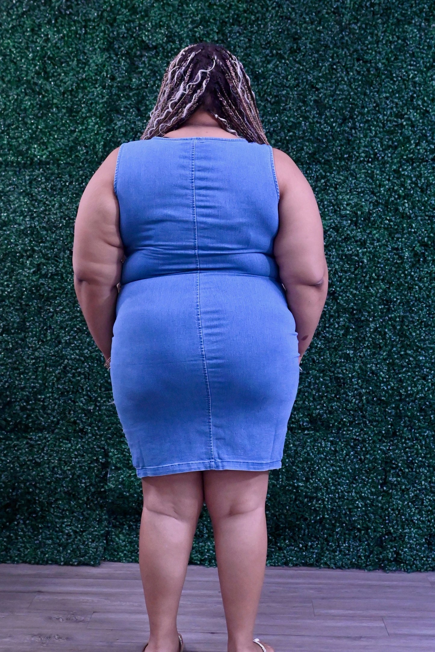 Carly Zip Up Denim Dress