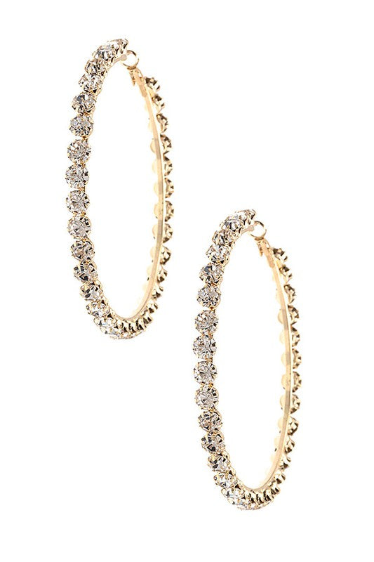 Large Rhinestone Hoops