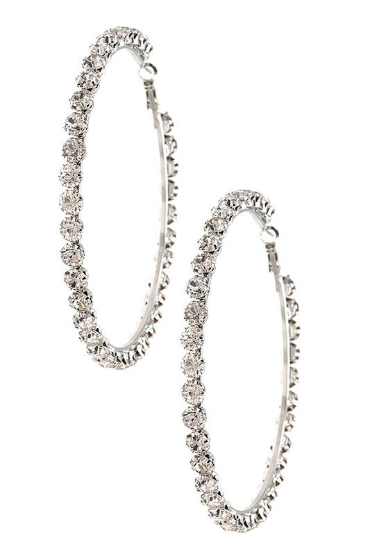 Large Rhinestone Hoops
