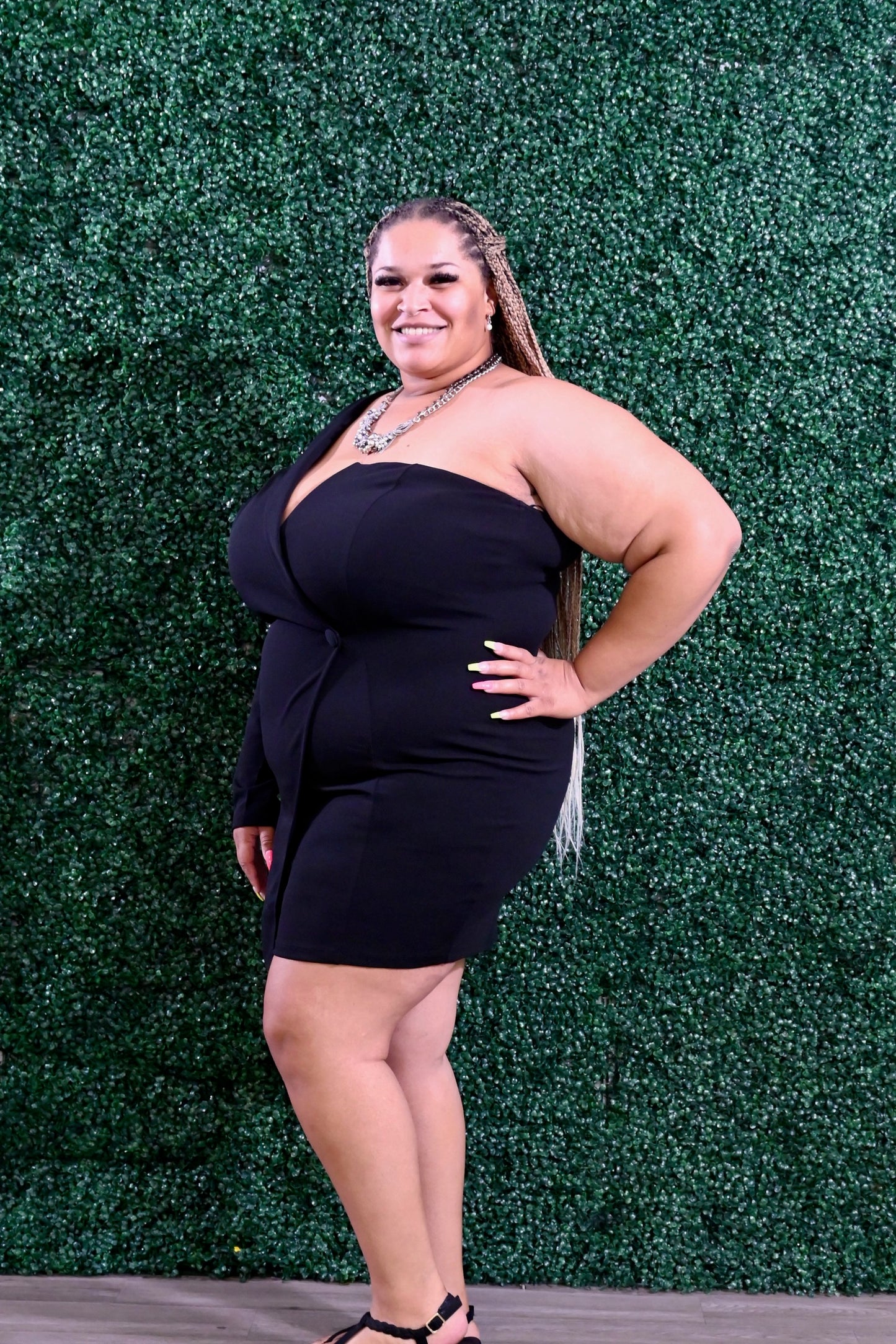 Elliana Blazer Dress -Black