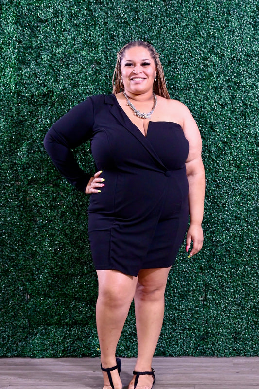 Elliana Blazer Dress -Black