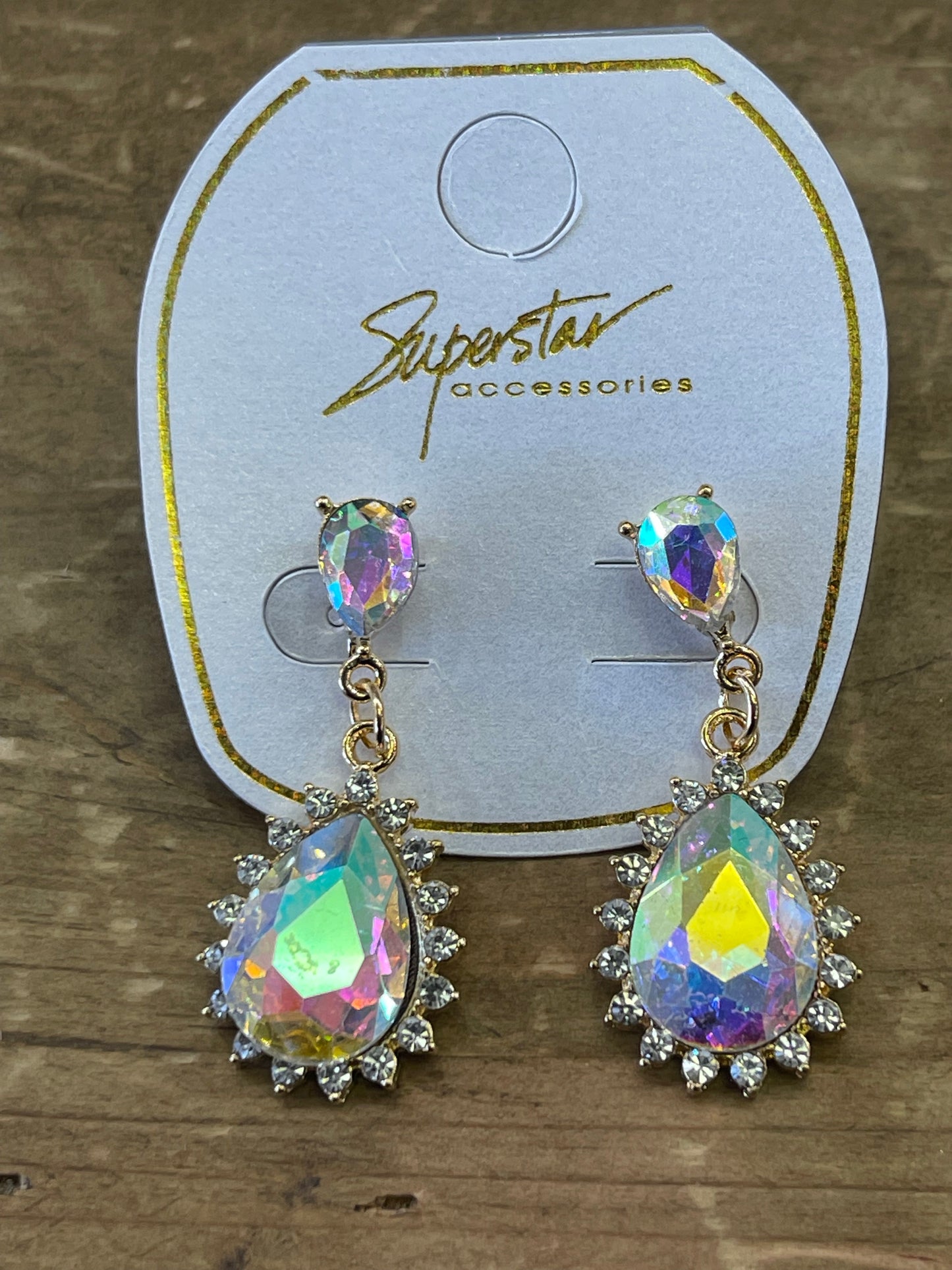 Crystal Earrings Clip On