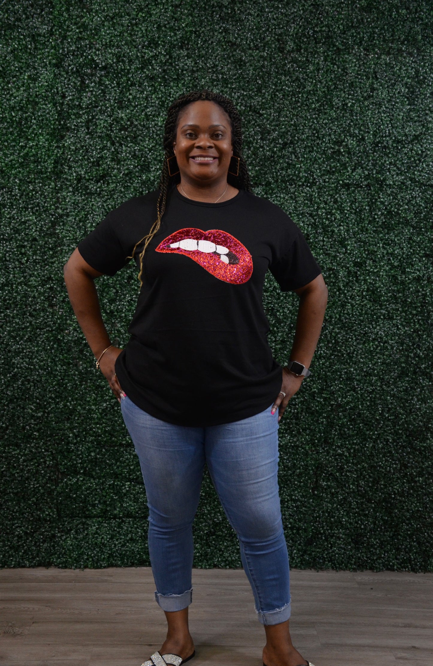 Sequin Lip Tee