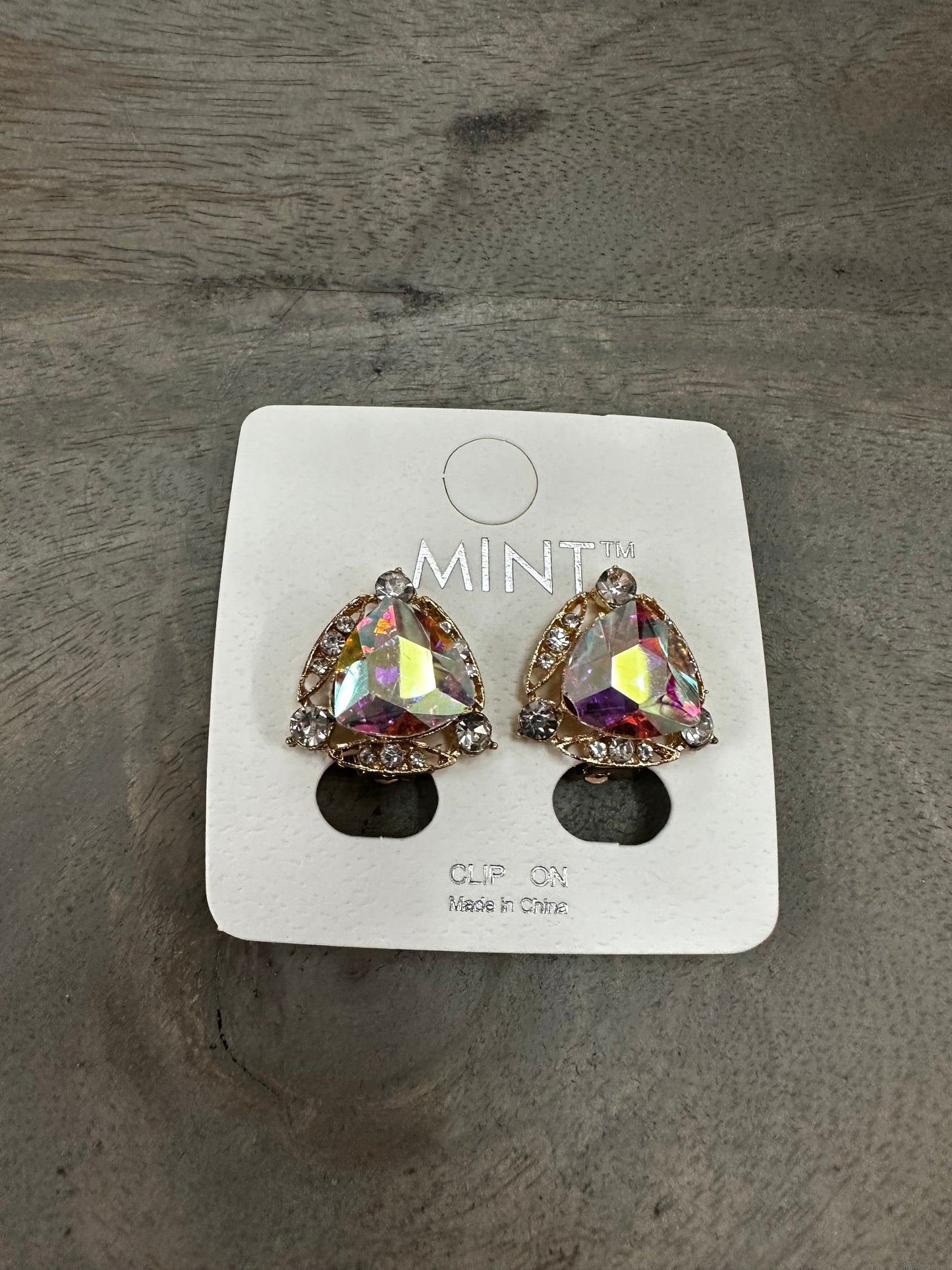 Triangle Rhinestone Clip ons