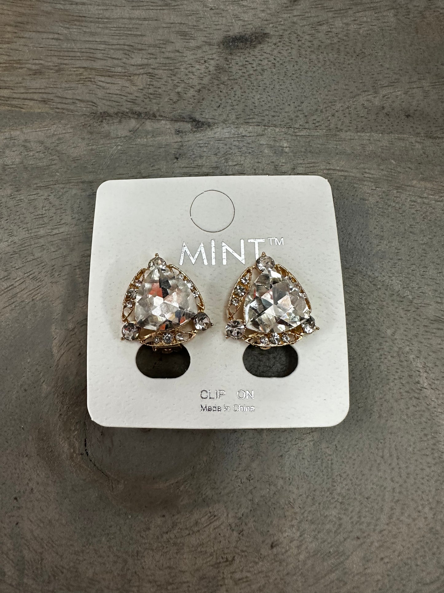 Triangle Rhinestone Clip ons