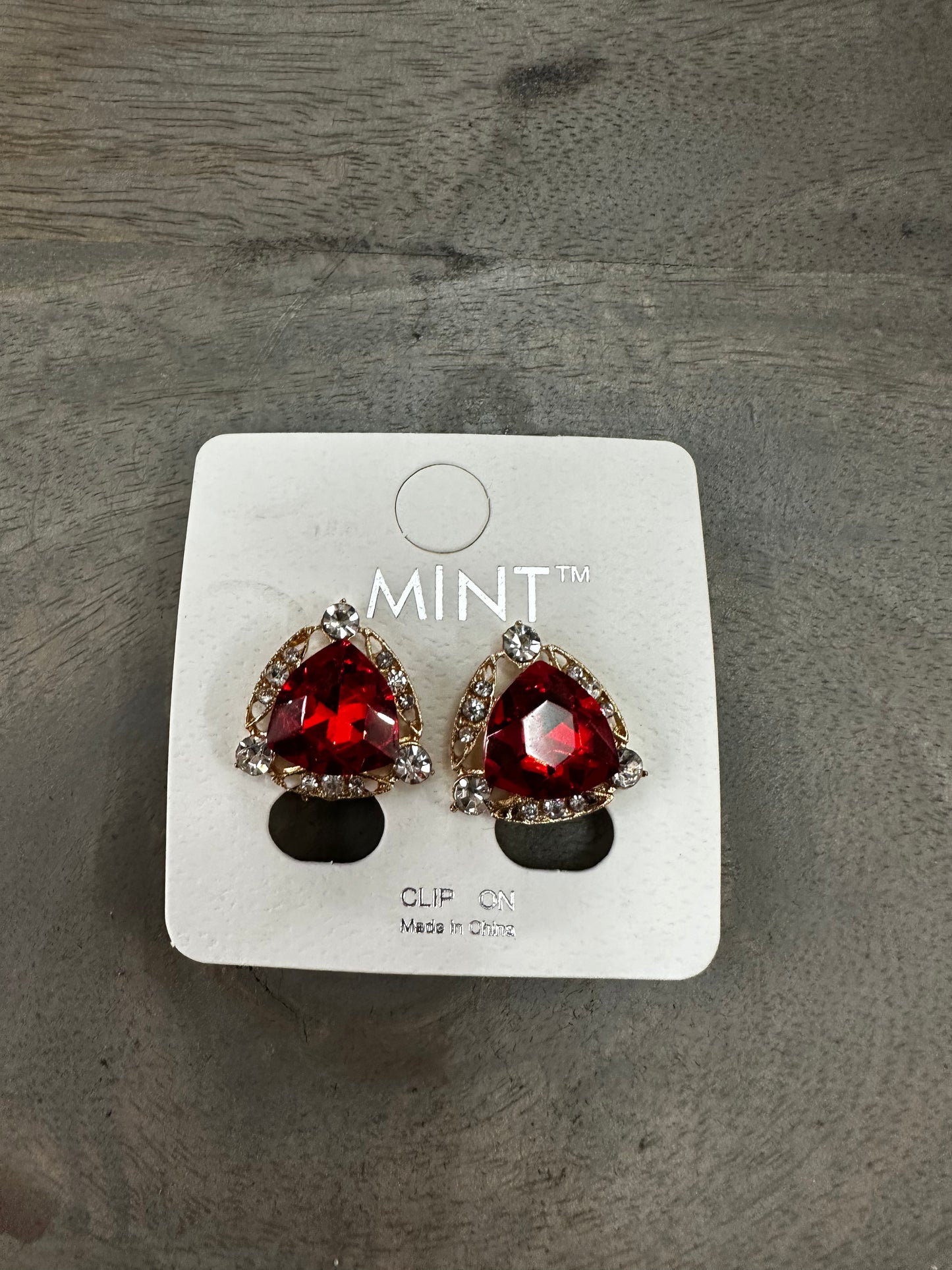 Triangle Rhinestone Clip ons