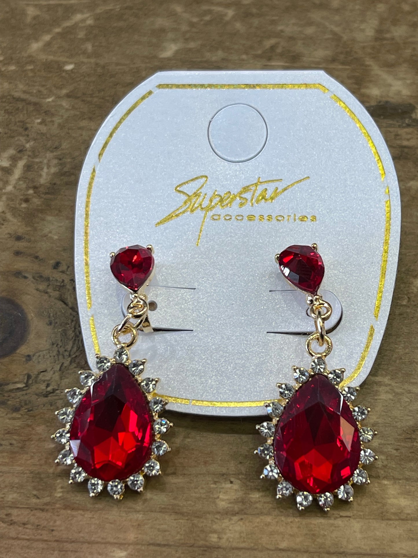 Crystal Earrings Clip On