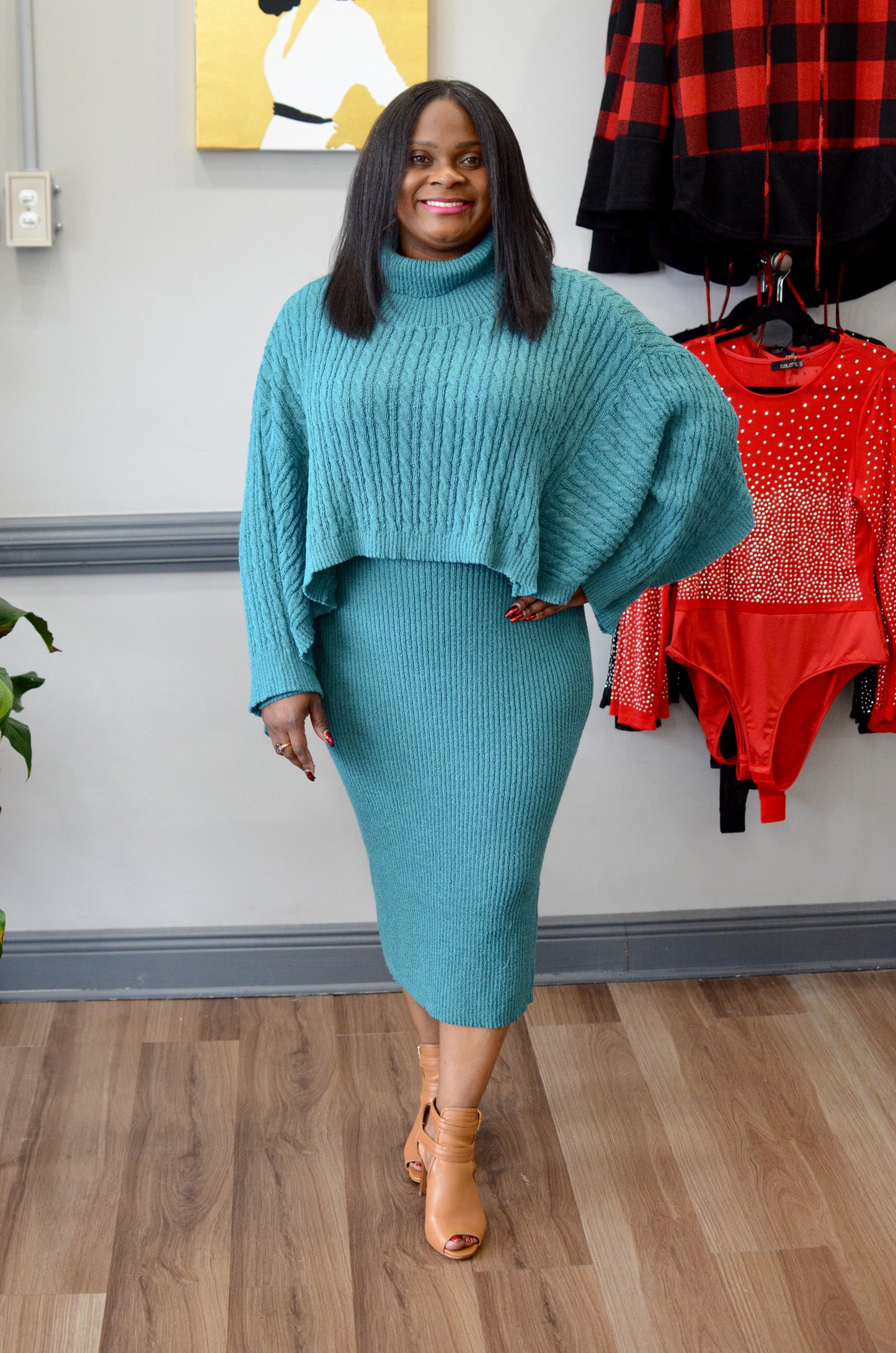Ava Cape Sweater Dress *Final Sale*