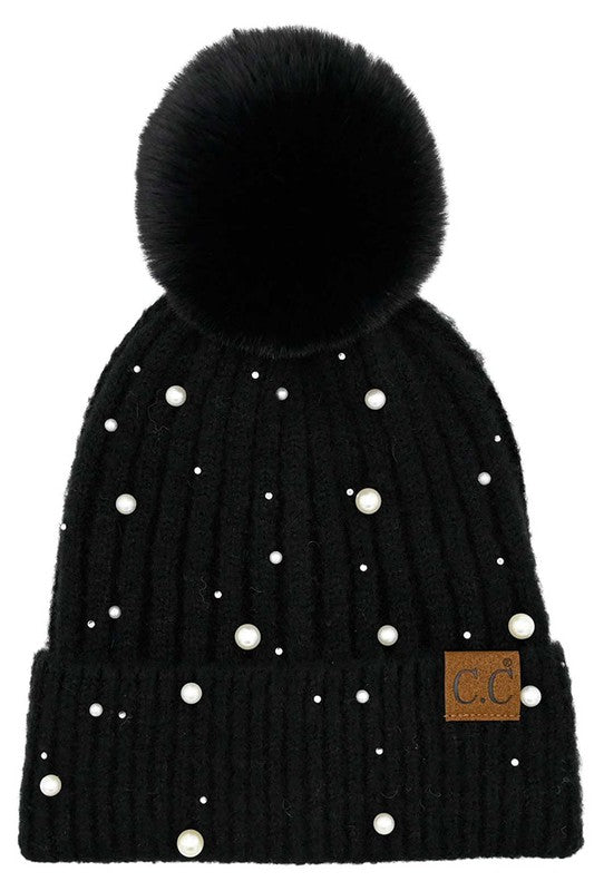 C.C. Pearl Pom Pom Beanie