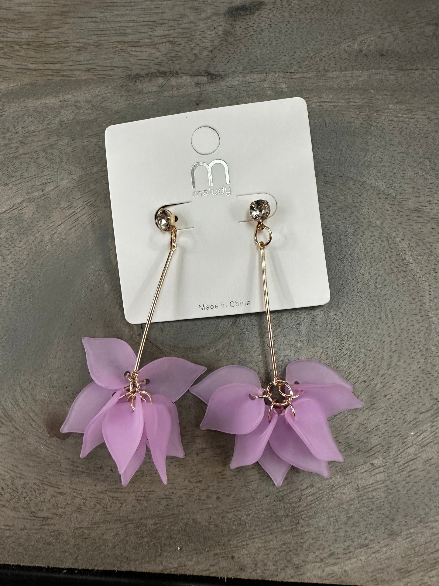 Flower Petal Drop Earrings