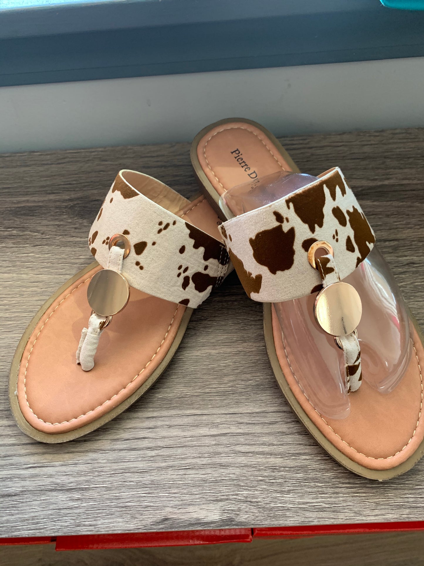 Beige Cow Hide Sandals